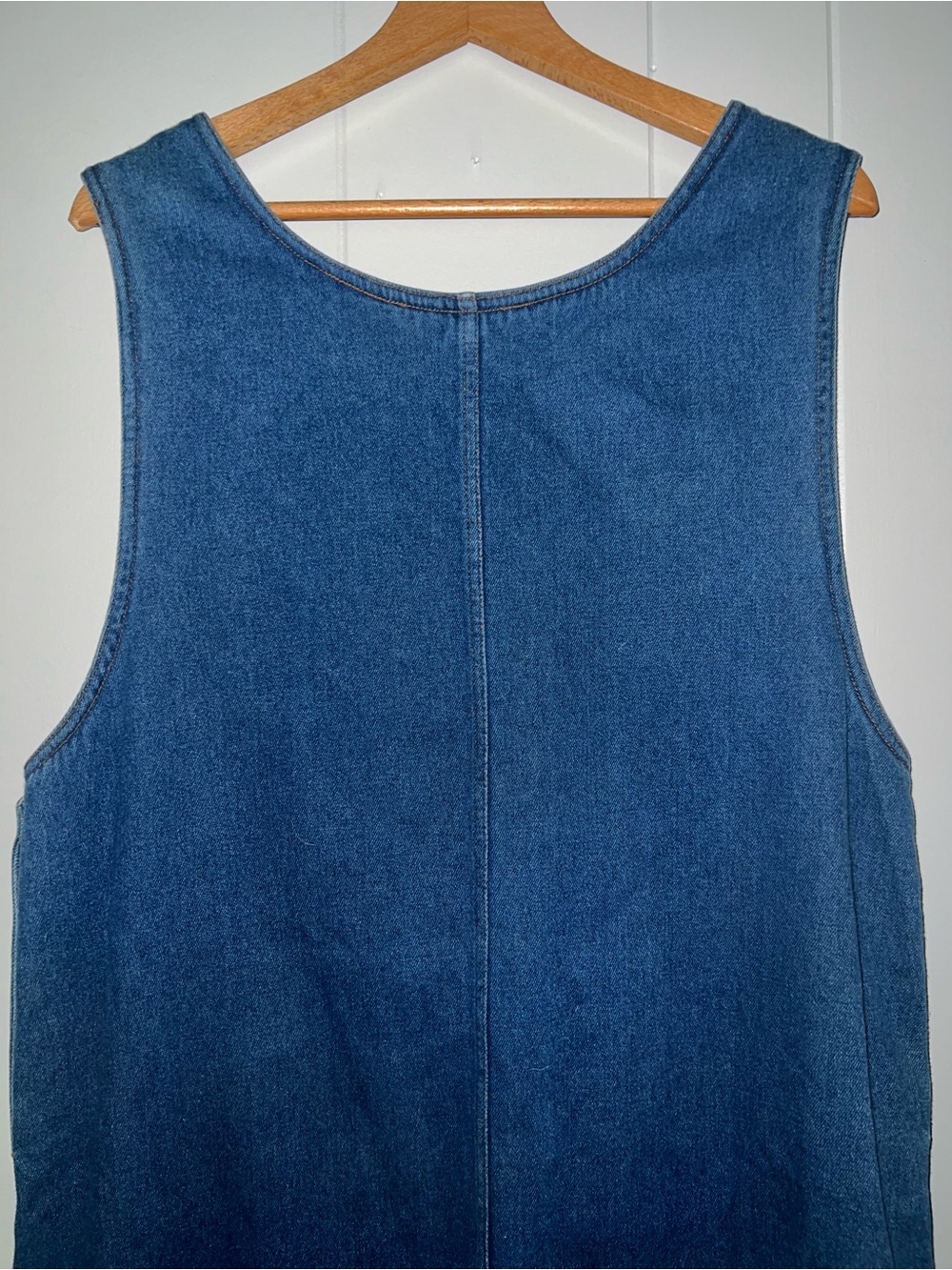 Vintage 90’s Denim Pinafore Grunge Cottagecore Pockets Jumper Dress Blue Size 14 - Picture 6 of 13